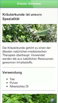 Gärtnerei Baukasten webseite