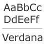 Schrift Verdana